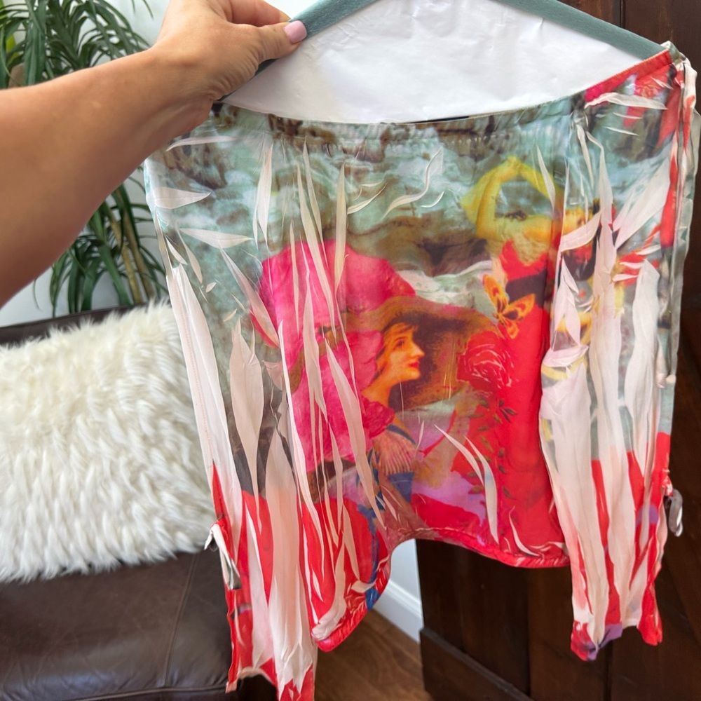 Colorful Women's Blouse with Artistic Print